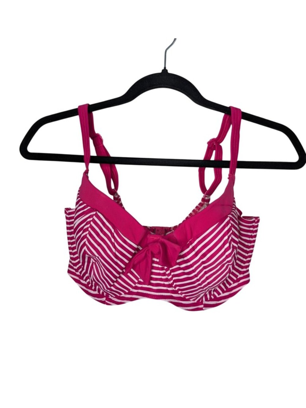 Freya Pink White Striped Tootsie Retro Underwire Swim Bikini Top Size 34G